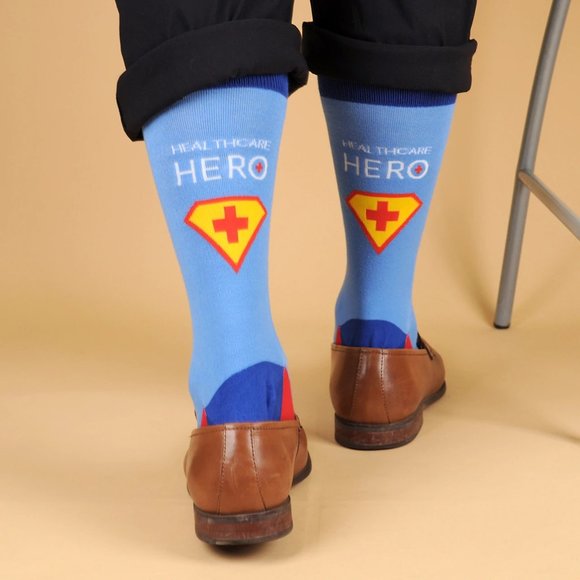 Health Care Heroes -Superheroes- Novelty Socks S/M - Picture 4 of 9